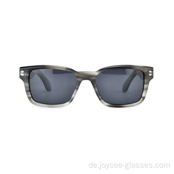 Großhandel neueste Mode Rechteck Unisex schwarz Demi Acetat Sonnenbrille